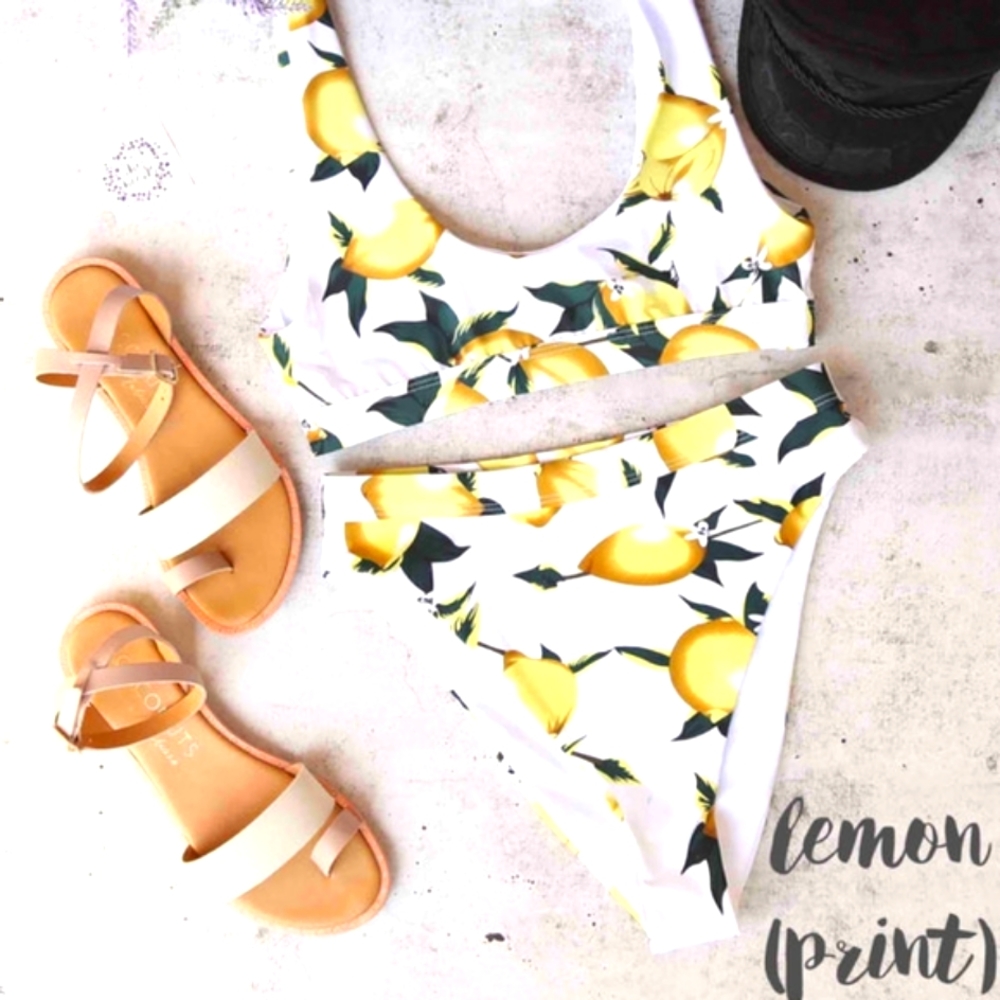 ☀️NWT Dippin Daisy Lemon Bikini Top & Bottom